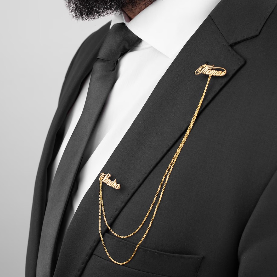 Men Grooming Usa - Custom Double Name Brooch Men Western-style