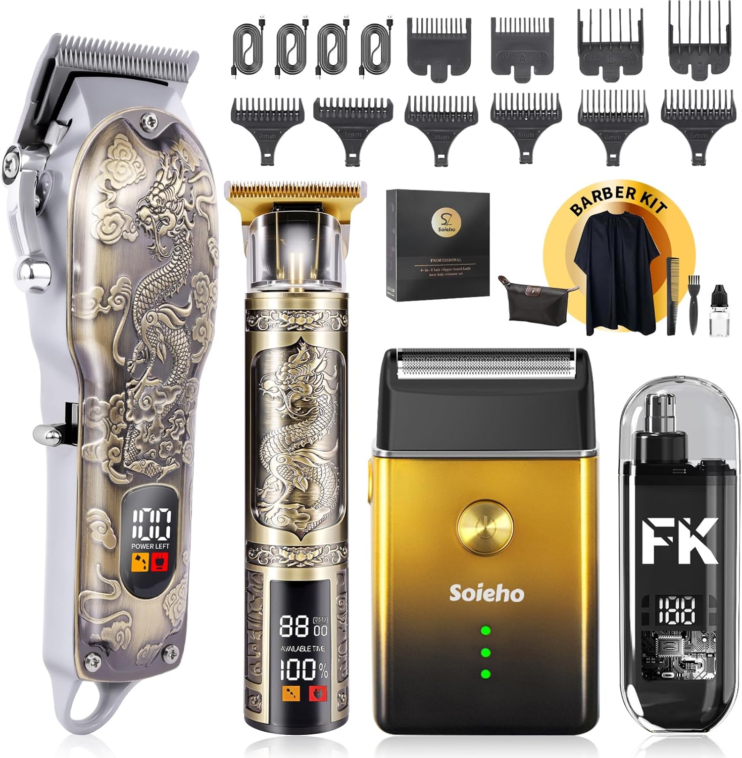 Hair Clipper Professional - Men's Cordless Hair Clipper Set with