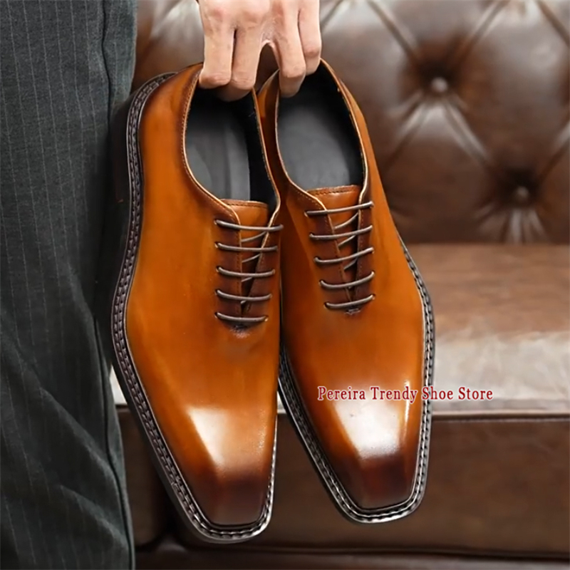 Men's Business Dress Shoes Squ - Men'S Grooming Oxford ulasan dan harga