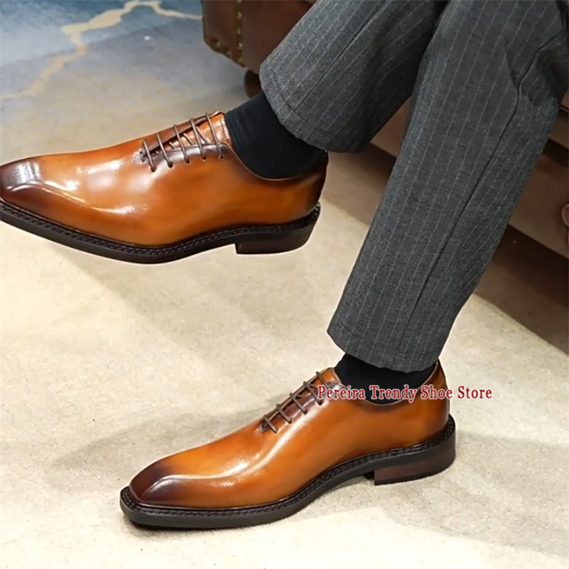Men's Business Dress Shoes Squ - Men'S Grooming Oxford ulasan dan harga