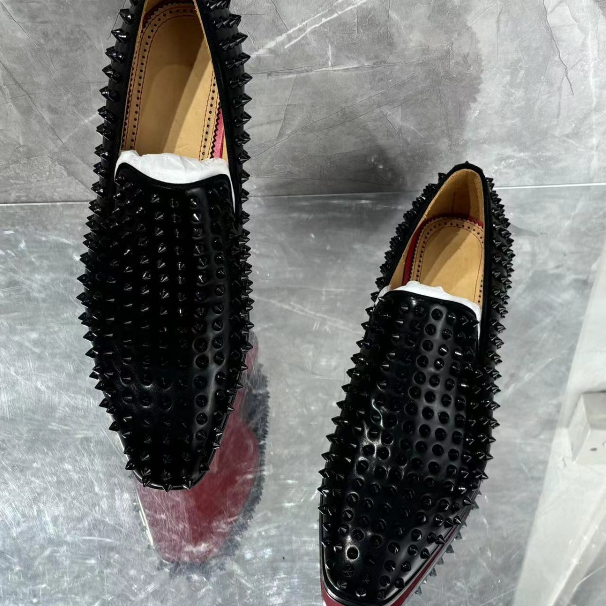 Black Rivets Leather Men's Loa - Men'S Grooming Oxford ulasan dan harga