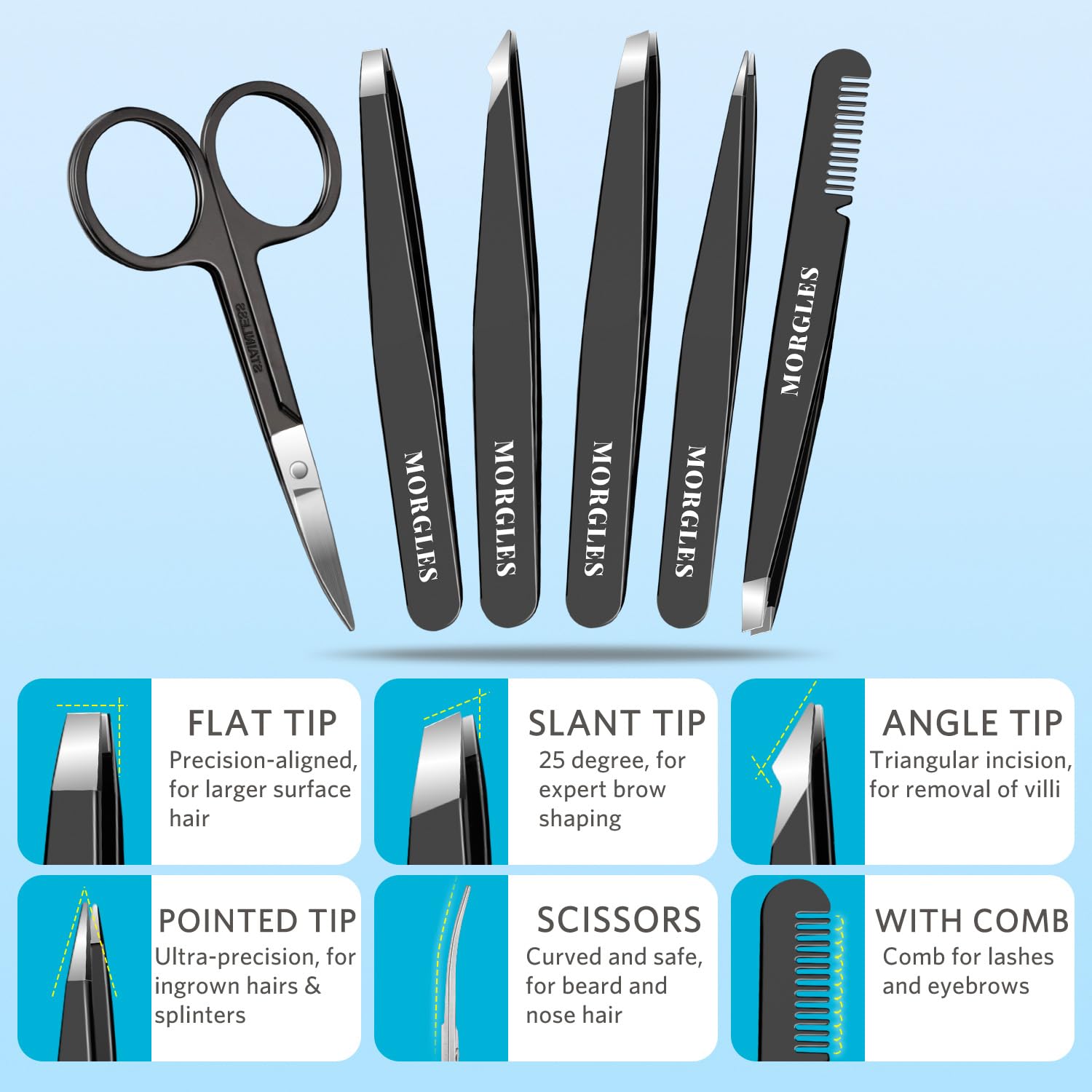 9-Piece Stainless Steel Tweeze - Men'S Grooming Images ulasan dan harga