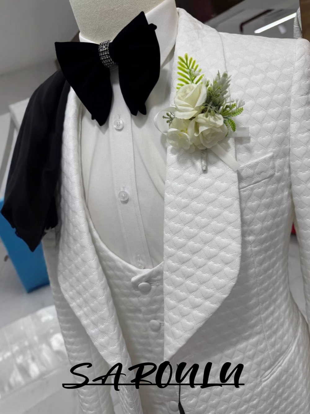 Mens Three Piece Jacquard Suit - Men'S Grooming Images ulasan dan harga