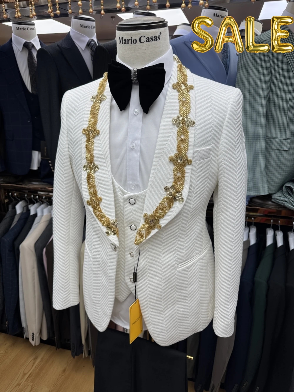 Male Chic Golden Beaded Tuxedo - Mens Grooming On Sale ulasan dan harga