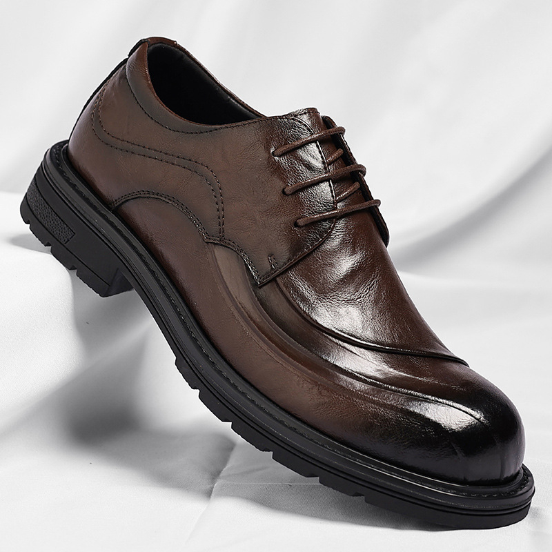 Brown Burnished Genuine Leathe - Men'S Grooming Oxford ulasan dan harga