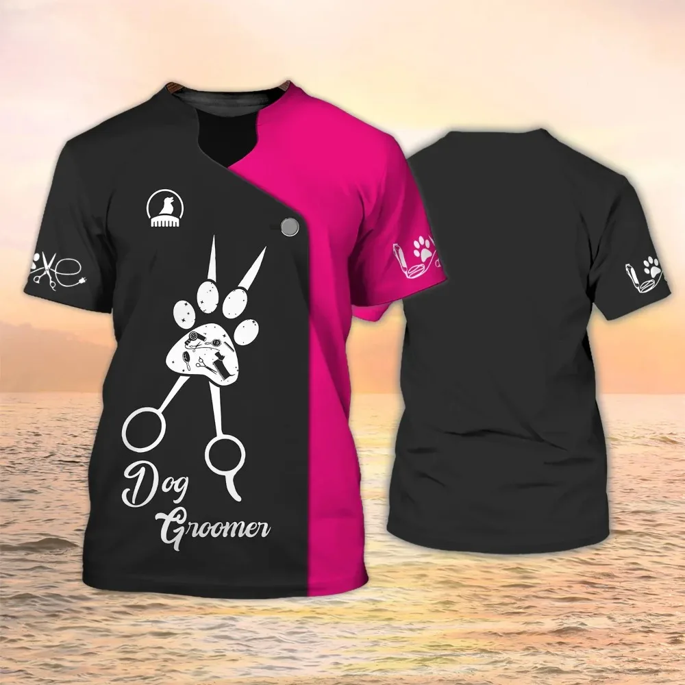 Dog Groomer 3d Print T-shirt F - Men Grooming Quotes Short ulasan dan harga