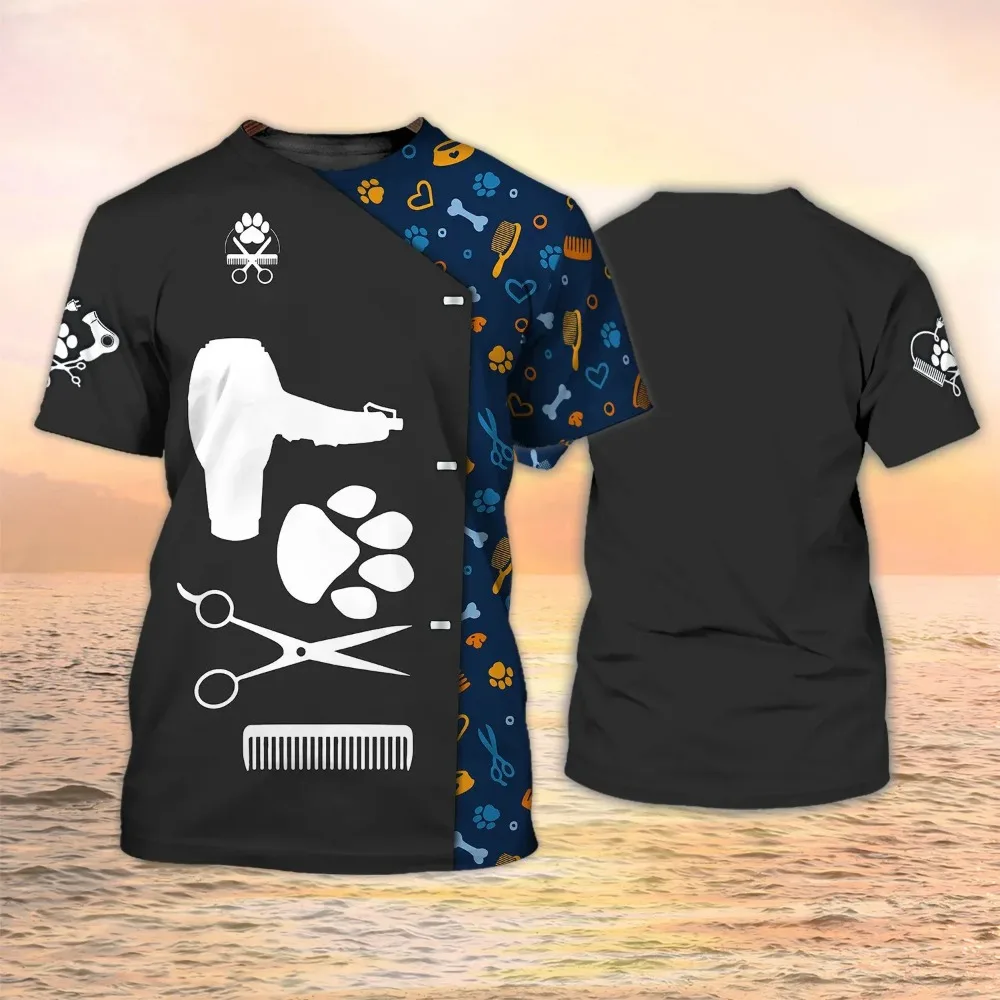Dog Groomer 3d Print T-shirt F - Men Grooming Quotes Short ulasan dan harga