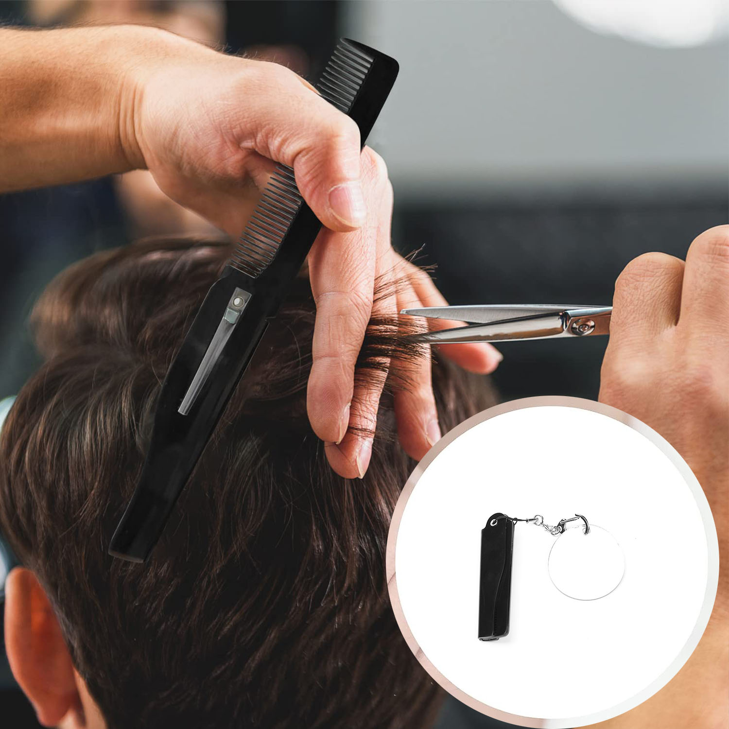 Portable Folding Beard Comb fo - Men'S Grooming Mirror ulasan dan harga