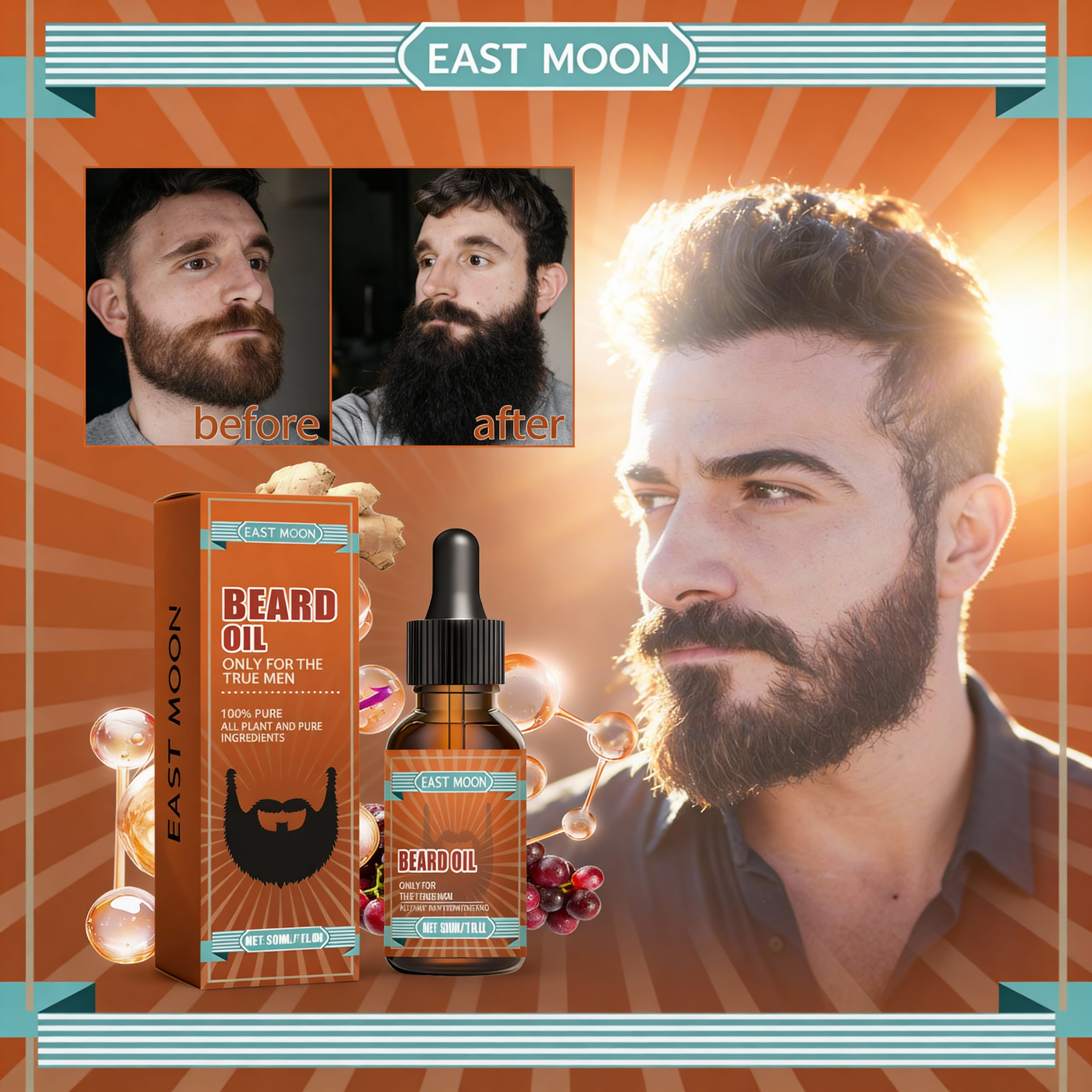 Natural Beard Growth Oil For M - Mens Grooming Treatment ulasan dan harga