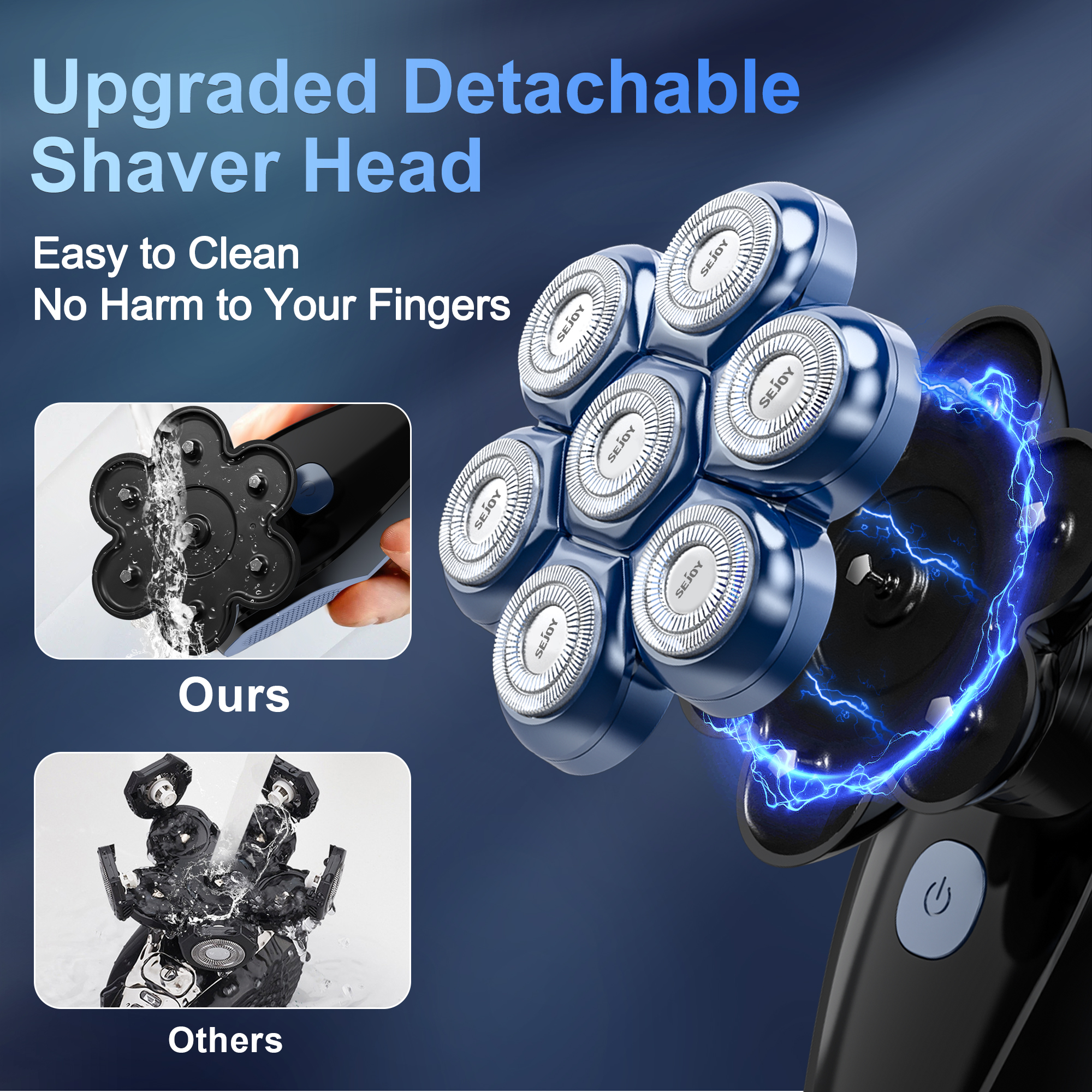Sejoy 6-in-1 7D Head Shavers f - Men Grooming Full Body ulasan dan harga